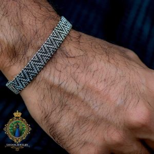 دستبند نقره مردانه مدل کوهستان