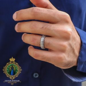 حلقه نقره مردانه مدل کلاسیک | عیار 999.9